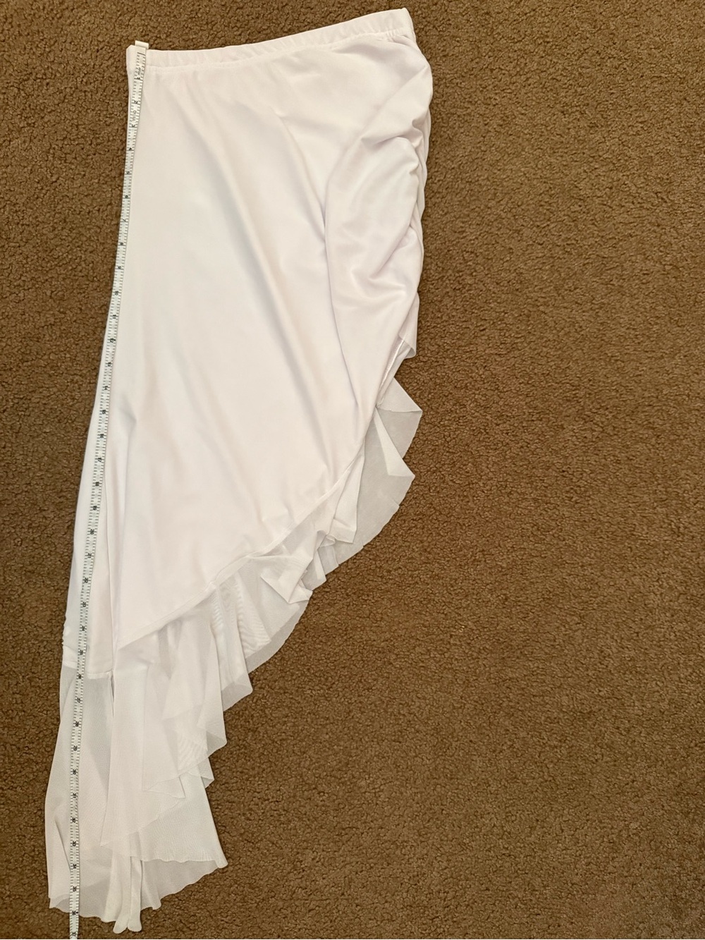 Amazon White High-Low Ruffle Wrap Skirt - Picture 3 of 9